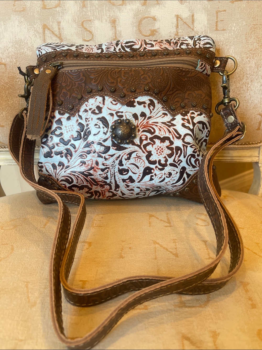 Azure Aesthetic Leather & Hairon Bag